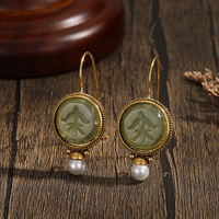 Exquisite Vintage Geometric Pearl Drop Earrings – Elegant Bridal Jewelry Gift 3